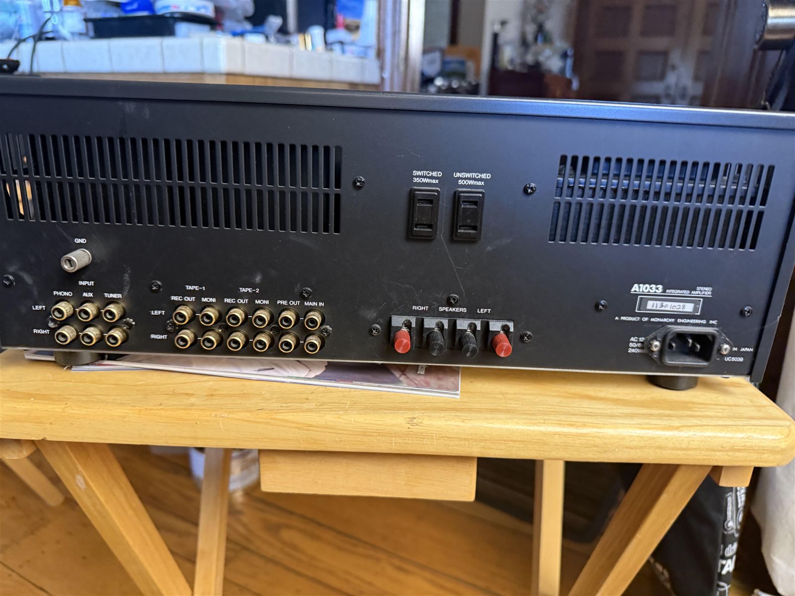 Luxman A1033 Back View